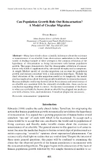Can Population Growth Rule out Reincarnation? a Model of Circular Migration