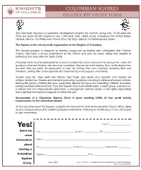 Columbian Squires Inquiry Kit Order Form
