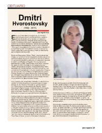 Dmitri Hvorostovsky (1962 - 2017)