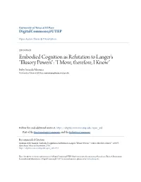 Embodied Cognition As Refutation to Langer's