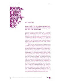 Experience of Borders. the Israeli Conceptual Art at the Turn of Sixties and Seventies