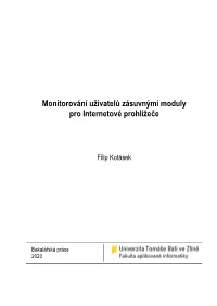 Monitorování Uživatelů Zásuvnými Moduly Pro Internetové Prohlížeče