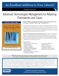 Advanced Technologies Management for Retailing: Frameworks and Cases