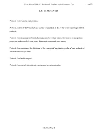CE/AL/LP/En 1 LIST of PROTOCOLS Protocol 1 on Iron and Steel