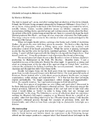 Elizabeth Lecompte in Rehearsal: an Intern’S Perspective