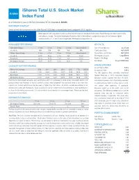 Ishares Total U.S. Stock Market Index Fund Fact Sheet