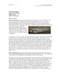 LONGFIN SMELT Spirinchus Thaleichthys USFWS: None CDFG: Threatened