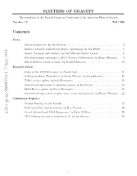 Matters of Gravity, the Newsletter of the APS Topical Group on Gravitation