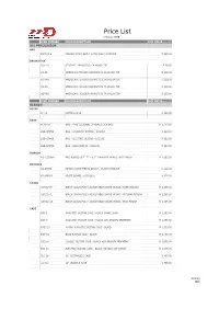 Price List February 2018 ITEM NUMBER ITEM DESCRIPTION LIST PRICE Incl