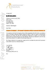 SCANDINAVIAN RESOURCES LTD Independent Expert's Report