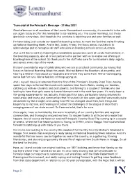 1 Transcript of the Principal's Message