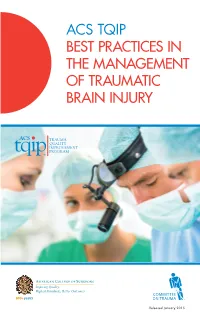 Best Practices in the Management of Traumatic Brain Injury