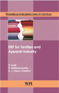 لینک دانلود کتاب ERP for Textiles and Apparel Industry.Pdf