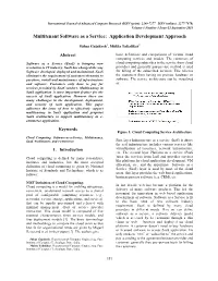 Multitenant Software As a Service: Application Development Approach