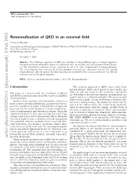 Renormalization of QED in an External Field