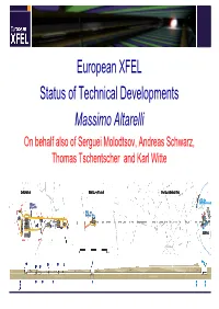 European XFEL Status of Technical Developments Massimo Altarelli