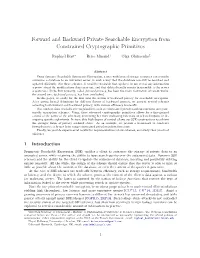 Forward and Backward Private Searchable Encryption from Constrained Cryptographic Primitives
