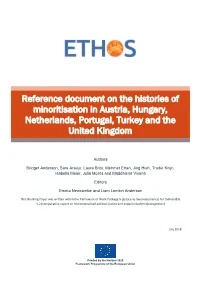 Reference Document on the Histories of Minoritisation in Austria, Hungary, Netherlands, Portugal, Turkey and The