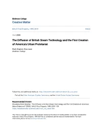 The Diffusion of British Steam Technology and the First Creation of America's Urban Proletariat