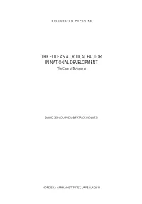 The Elite As a Critical Factor in National Development