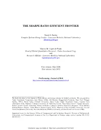 The Sharpe Ratio Efficient Frontier