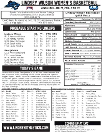 WBB Game Notes 022313 Georgetown.Indd