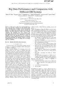 Big Data Performance and Comparison with Different DB