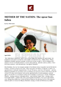 MOTHER of the NATION: the Spear Has Fallen