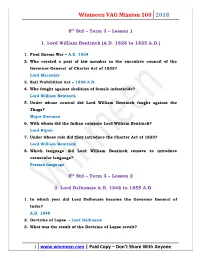 8Th History Term 3 Lessons 1 2 3 4 5 6 In