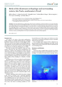 Chec List Birds of the Alcatrazes Archipelago and Surrounding