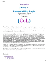 Computability Logic გამოთვლადობის ლოგიკა Логика Вычислимости 可计算性逻辑 (Col)