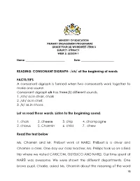 CONSONANT DIGRAPH- /Ch/ at the Beginning of Words