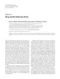 Editorial Sleep and the Endocrine Brain
