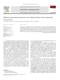Hellmann and Feynman Theorem Versus Diffusion Monte Carlo Experiment
