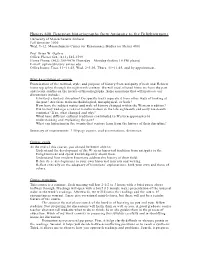 History 600 Syllabus Page 2 You for Thinking on Your Feet—An Important Part of Academic Life As Well As Life Outside the Academy