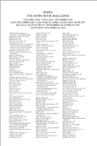 Index the Horn Book Magazine