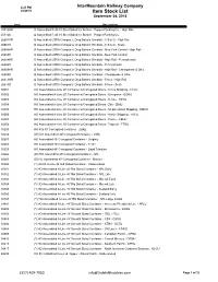 Intermountain Railway Company 09/28/16 Item Stock List