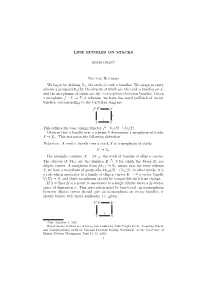 LINE BUNDLES on STACKS Vector Bundles We Begin by Defining Vn