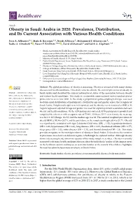 Obesity in Saudi Arabia in 2020: Prevalence, Distribution, and Its Current Association with Various Health Conditions