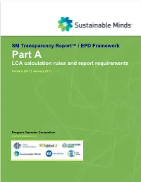 Part a LCA Calculation Rules and Report Requirements