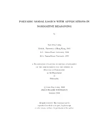 Polyadic Modal Logics with Applications in Normative Reasoning