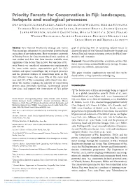 Priority Forests for Conservation in Fiji