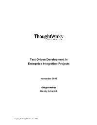 Test-Driven Development in Enterprise Integration Projects