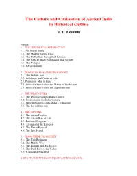 The Culture and Civilisation of Ancient India in Historical Outline