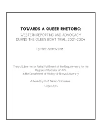 Towards a Queer Rhetoric: Western Reporting And