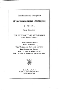1968-06-02 University of Notre Dame Commencement Program