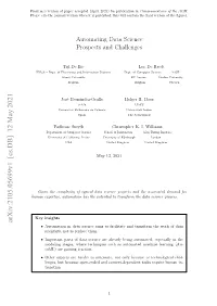 Automating Data Science: Prospects and Challenges