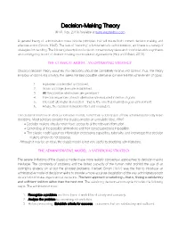 Decision-Making Theory (Ã W