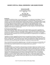 Higher Cortical Visual Disorders: Case-Based Review