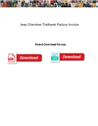 Jeep Cherokee Trailhawk Factory Invoice